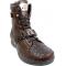 Fennix Italy 3257 Chocolate Genuine Caiman Hornback Crocodile and Calf Boots with Strap